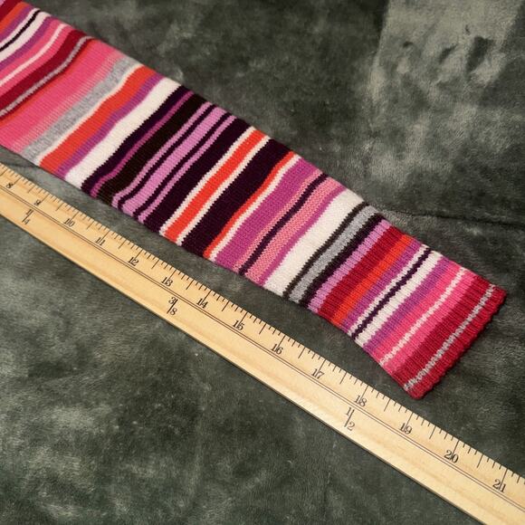 Old Navy Y2K Sweater Girl's XL Multicolor Pink Striped Knitted VNeck Long Sleeve - Picture 7 of 9